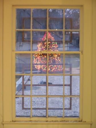 Christmas Window View of Downtown Mint Hill Square, Charlotte, North Carolina